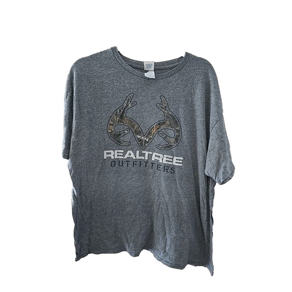 Realtree Outfitters Gray Camo Deer Graphic Short Sleeve T-Shirt Men's Size XL - Picture 1 of 5